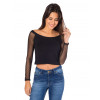Blusa Atacado Cropped Feminino Revanche Tucson Preto Lateral