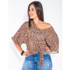 Blusa Atacado Estampada Revanche Onça Animal Print Frente