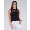 Blusa Atacado Gola Alta Feminina Revanche Dijon Preto Frente