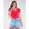 Blusa Atacado Manga Bufante Feminina Revanche Mariane Pink Frente