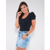 Blusa Atacado Manga Bufante Feminina Revanche Mariane Preto Frente