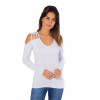 Blusa Atacado Manga Longa Feminino Revanche Forli Branco Frente