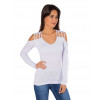 Blusa Atacado Manga Longa Feminino Revanche Forli Branco Lateral