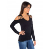 Blusa Atacado Manga Longa Feminino Revanche Forli Preto Padrão Lateral