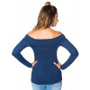 Blusa Atacado Ombro a Ombro Feminina Revanche Atlanta Azul Marinho Costas