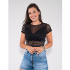 Blusa Atacado Renda Feminina Revanche Madalene Preto Frente