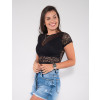 Blusa Atacado Renda Feminina Revanche Madalene Preto Lado