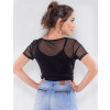 Blusa Atacado Sobreposição Feminina Revanche Maurícia Preto Costas