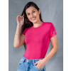 Blusa Atacado Baby Look Basica Manga Curta Feminina Revanche Sylfaenol Pink