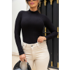Blusa Canelada Gola Alta Atacado Feminina Revanche Tamika Preto