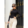 Blusa Canelada Gola Alta Atacado Feminina Revanche Tamika Preto