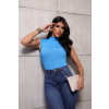 Blusa Cavada Com Gola Alta Atacado Feminina Revanche Damolândia Azul