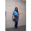 Blusa Cavada Com Gola Alta Atacado Feminina Revanche Damolândia Azul
