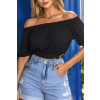 Blusa Ciganinha Com Amarração Atacado Feminina Revanche Salitre Preto
