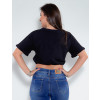 Blusa Cropped Atacado Make Love Feminina Revanche Clarita Costas Preto