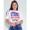 Blusa Cropped Atacado Make Love Feminina Revanche Clarita Branco Frente