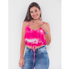 Blusa Cropped Atacado Tie Dye Feminina Revanche São Jorge Rosa Frente