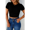 Blusa Cropped Canelado Atacado Feminina Revanche Gibara Preto