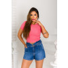 Blusa Cropped Canelado Básica Atacado Feminina Revanche Apure Coral