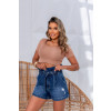 Blusa cropped de tricot com decote a fio atacado feminina Revanche Abatiá Caqui
