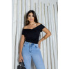 Blusa franzida com transpasse atacado feminina Revanche Jesenice Preto