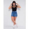 Blusa Frente Única Atacado Feminina Revanche Gerianne Preto Look