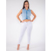 Blusa Jeans Atacado Cropped Feminino Revanche Hyeres Azul Corpo