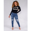 Blusa Manga Longa Atacado Feminina Revanche Beth Preto Look