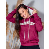 Blusa Moletom Canguru Com Bordado Atacado Feminina Revanche Daphne Bordo