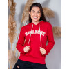 Blusa Moletom Canguru Com Bordado Atacado Feminina Revanche Daphne Vermelho