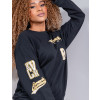 Blusa Moletom Oversized Com Estampa Atacado Feminina Revanche Courtney Preto
