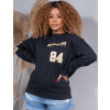 Blusa Moletom Oversized Com Estampa Atacado Feminina Revanche Courtney Preto