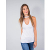 Blusa Regata Atacado com Decote Profundo Feminina Revanche Salerno  branco Frente