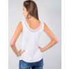 Blusa Regata Atacado Decote V Detalhe em Tule Feminino Revanche Florença Branco Costas