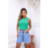 Blusa Regata Cava Assimétrica Atacado Feminino Revanche Bédar Verde
