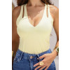 Blusa Alças Transpassadas Atacado Feminina Revanche Redueña Amarelo Manteiga