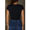Blusa Baby Look Básica Poliamida Atacado Feminina Revanche Bunyola Preto