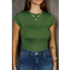 Blusa Baby Look Básica Poliamida Atacado Feminina Revanche Bunyola verde