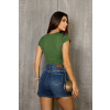 Blusa Baby Look Básica Poliamida Atacado Feminina Revanche Bunyola verde