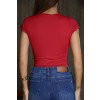 Blusa Baby Look Básica Poliamida Atacado Feminina Revanche Bunyola Vermelho Cereja