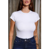 Blusa Baby Look Básica Poliamida Atacado Feminina Revanche Bunyola Branco