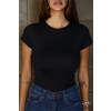 Blusa Baby Look Básica Poliamida Atacado Feminina Revanche Bunyola Preto