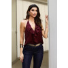 Blusa De Babados Boho Frenter Unica Atacado Feminino Revanche Esmirna Vinho