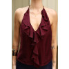 Blusa De Babados Boho Frenter Unica Atacado Feminino Revanche Esmirna Vinho