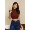 Blusa Gola Alta Atacado Feminina Revanche Juliobona Marrom Escuro
