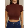 Blusa Gola Alta Atacado Feminina Revanche Juliobona Marrom Escuro