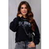 Blusa Moletom Bordado Com Gola Atacado Feminina Revanche Ottavia Preto