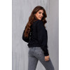 Blusa Moletom Bordado Com Gola Atacado Feminina Revanche Ottavia Preto