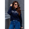 Blusa Moletom Bordado Com Gola Atacado Feminina Revanche Ottavia Azul Marinho Ultra