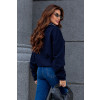 Blusa Moletom Bordado Com Gola Atacado Feminina Revanche Ottavia Azul Marinho Ultra